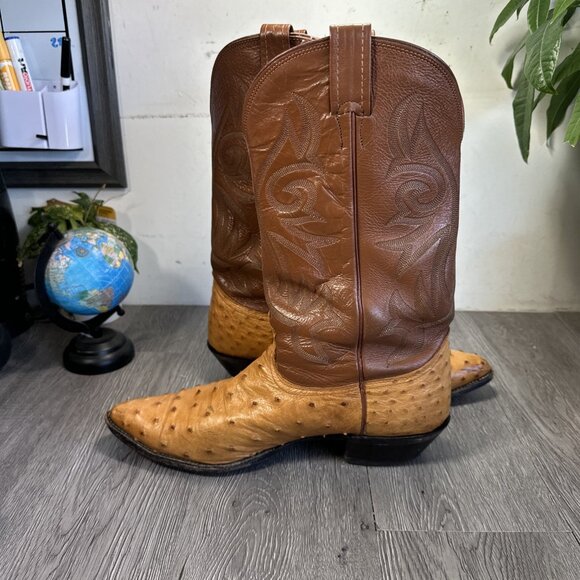 Vintage Nocona Full Quill Ostrich Western rodeo Cowboy boots 12 D main image 9